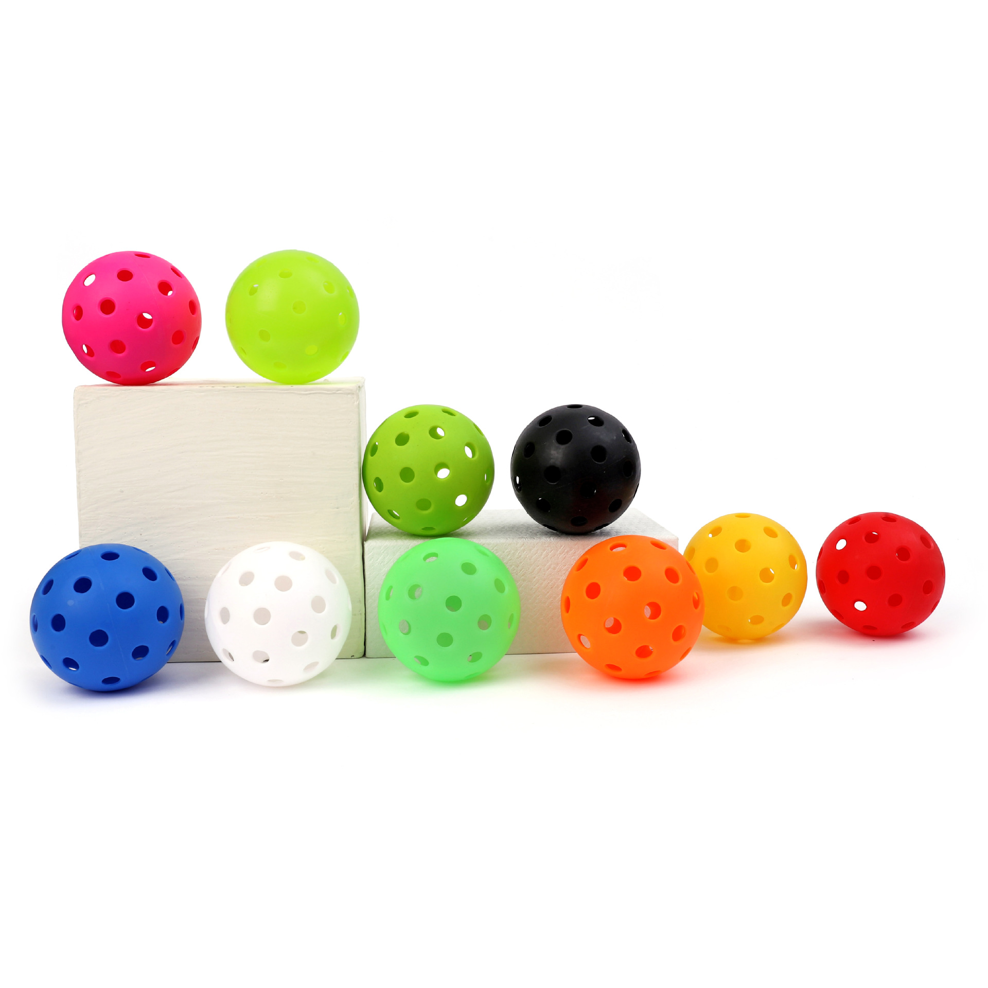 Factory Direct Sales in stock pick ball 40 hole ball hole ball pickleballs74mm rotational plastic injection luminous ball