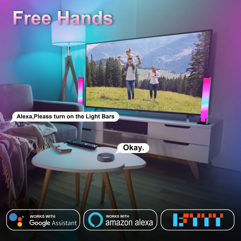 Cross-Border Graffiti Wifi Infrared Music Rgb Fantasy Color Competitive Gaming Tv Sound Pickup Background Light Desktop Light