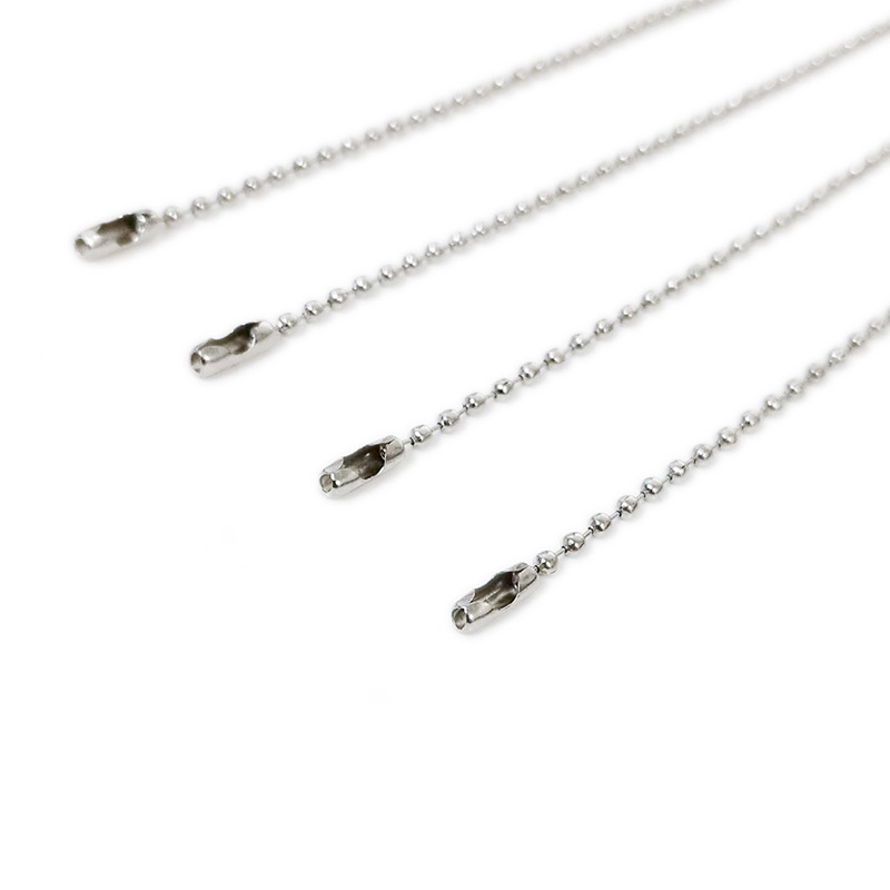 Wholesale silver bead chain 10cm12cm metal tag chain diy jewelry accessories gu Ka Bo bead chain electroplating round beads