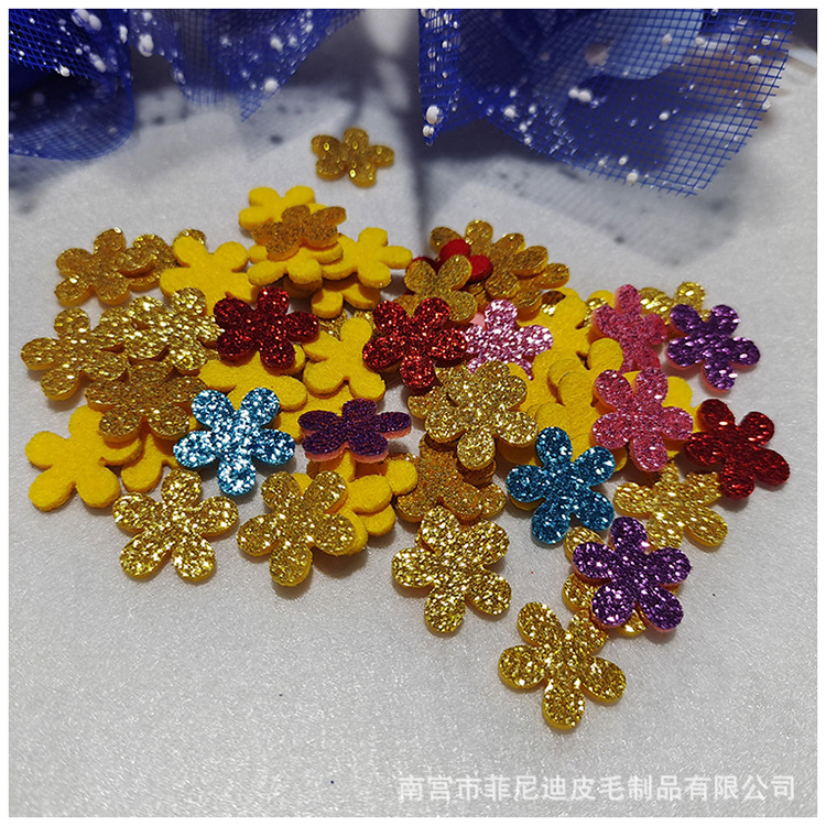 Bright sparkling love star patch bright powder non-woven DIY handmade hair accessories plum blossom patch