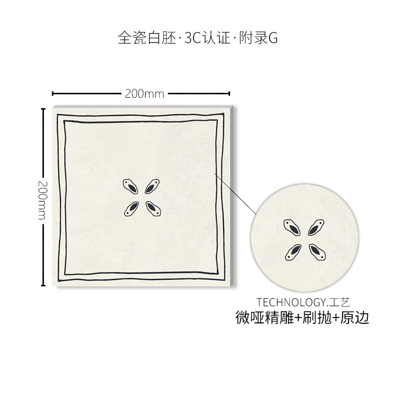 200x 200 patchwork tiles Nordic small fresh green tiles kitchen balcony bathroom toilet floor tiles