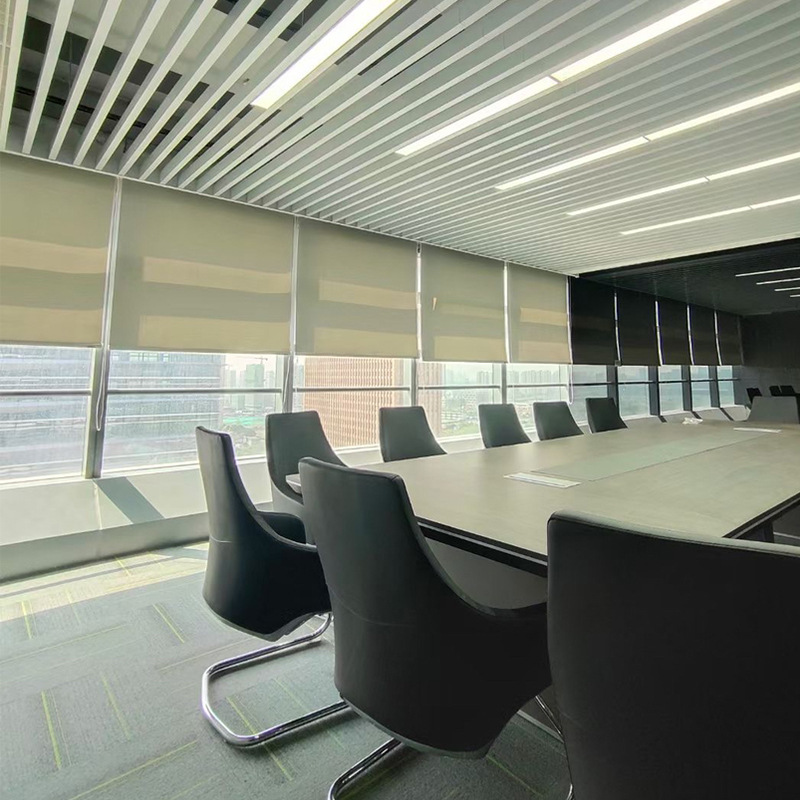 Office Building Office Roller Blinds Full Blackout Heat Insulation Adjustable Sunshade Logo Advertising Electric Flame Retardant Roller Blinds