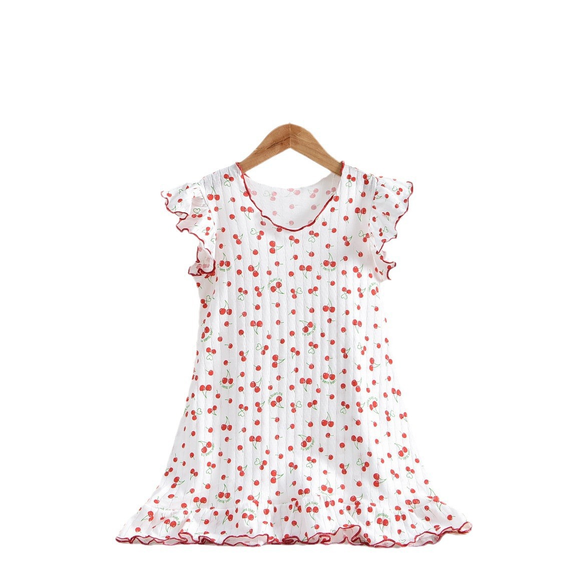 Children's Romper Nightgown Sleeping Bag Class a Flutter-Sleeve Cute Cartoon Loungewear Air-Conditioning Clothing Thin Style Export Quality