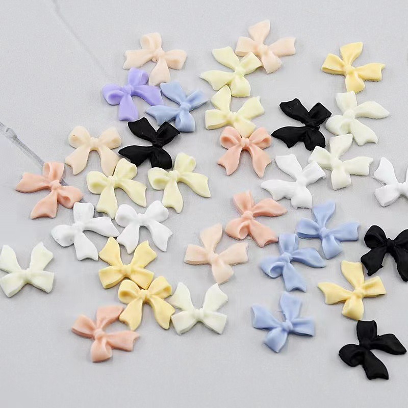 Streamer Accessible Luxury Ins Style Bow Nail Art Jewelry Summer Wear Manicure Nail Pieces Decorative Stereo Resin Manicure