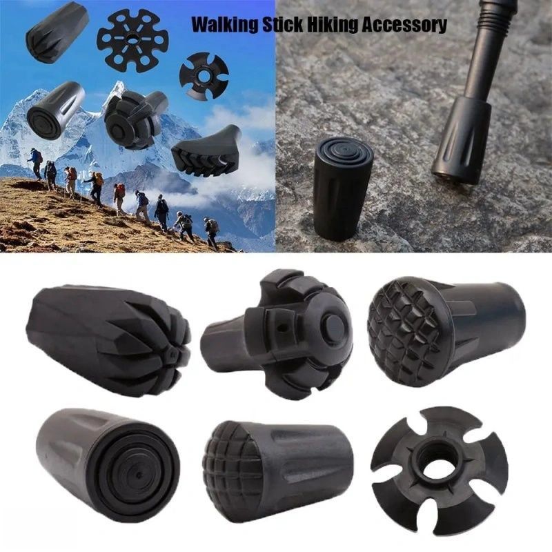 Аксессуары для треккинговых палок, противоскользящие резиновые накладки, амортизирующие, защитные накладки для наконечников