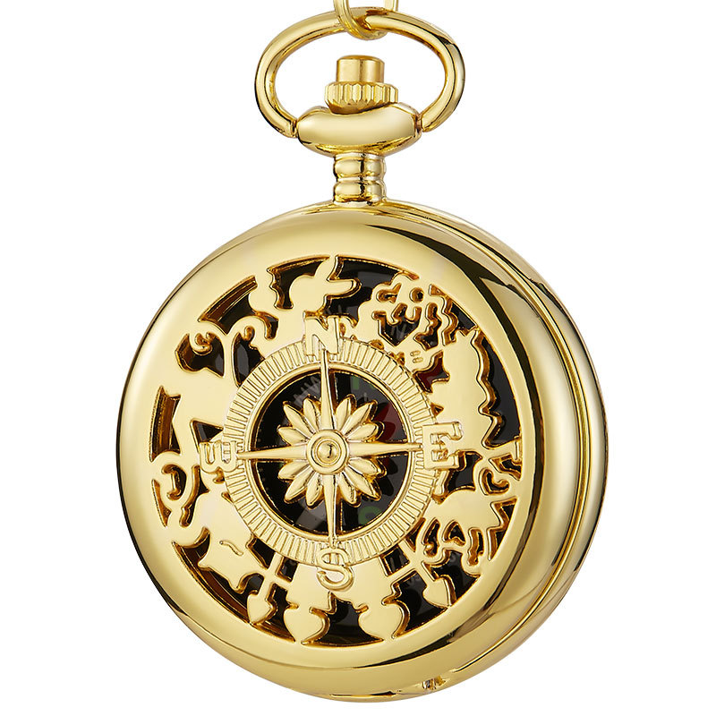 Foreign Trade Hot Selling Creative New Compass Pocket Watch Outdoor Mountaineering Classic Style Flip Compass Pocket Watch