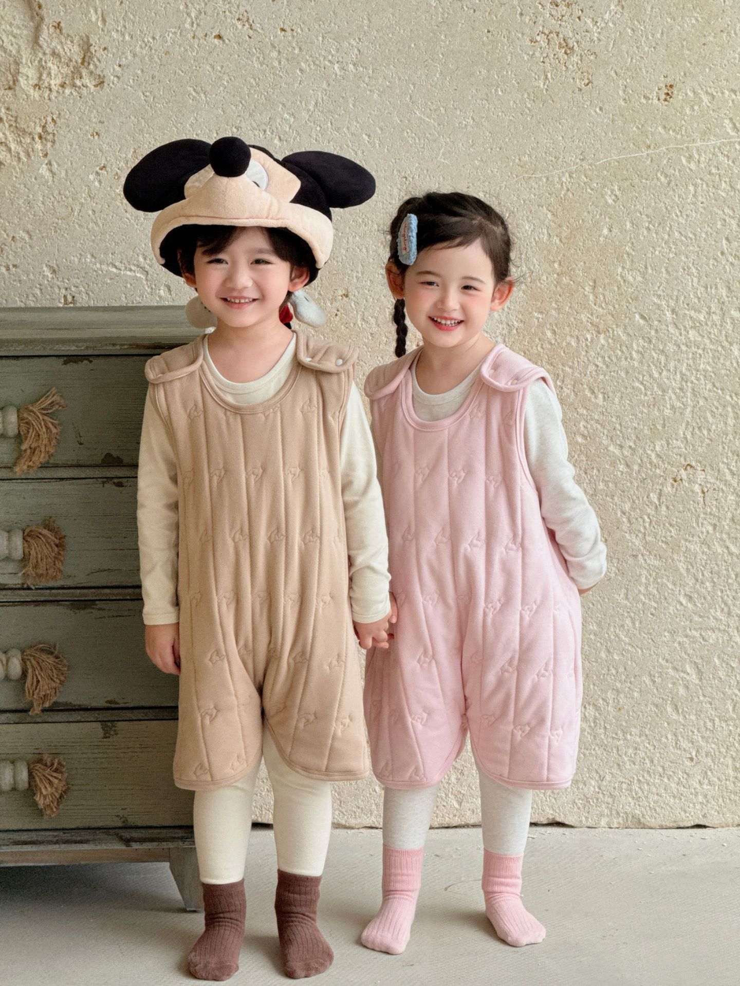 New Baby Warm Sleeping Bag Kidsren's Autumn and Winter Pajamas Category a Girls Cotton Boys Jumpsuits Baby Home Clothes