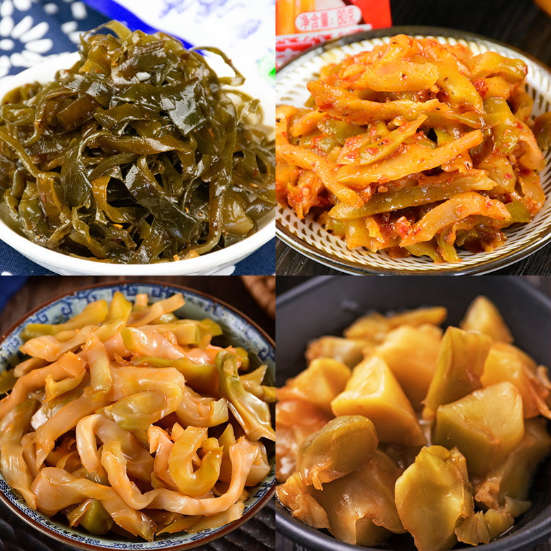 Wujiang Mustard Wholesale 80g*100 Bags Jingling Mustard Crispy Mustard Core Red Oil Mustard Shreds Radish Kelp Shreds