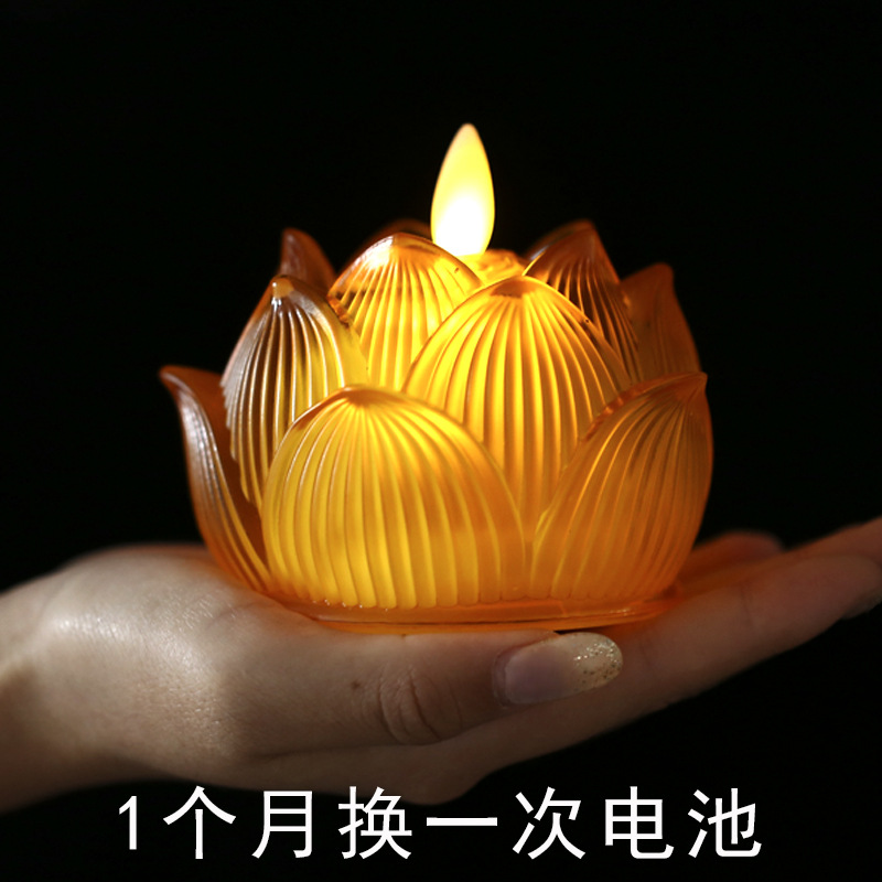 Новые цветные стеклянные лотосовые лампы Будды, домашние батарейные лампы Будды