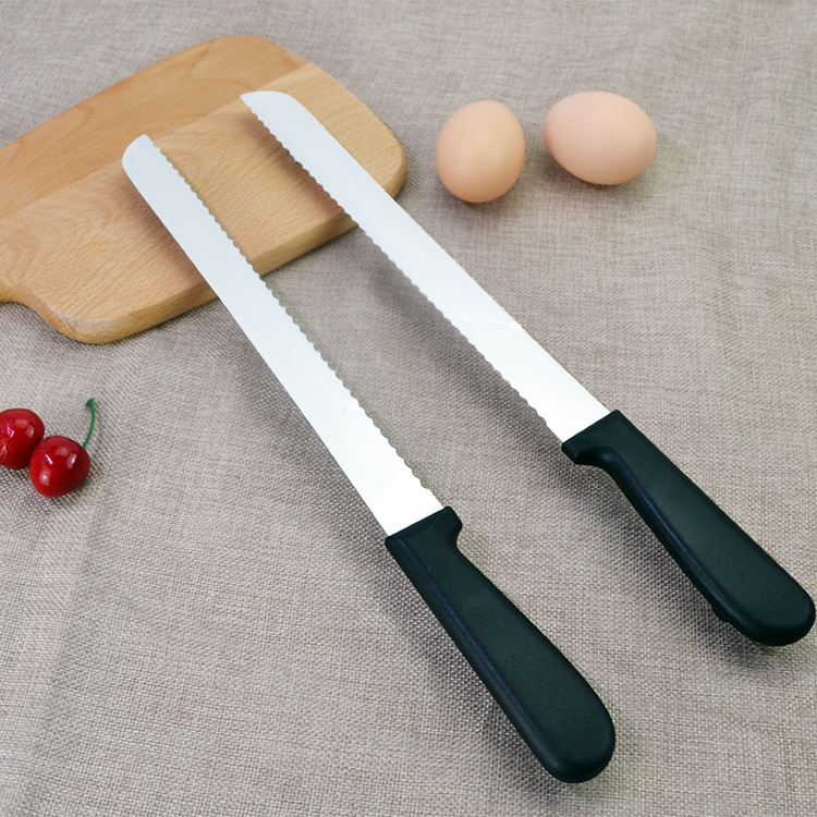 Manufacturer Supplies Stainless Steel Serrated Bread Knife, Cake Knife, Toast Slicing Knife, Cake Baking Tool That Is Not Easy to Chip