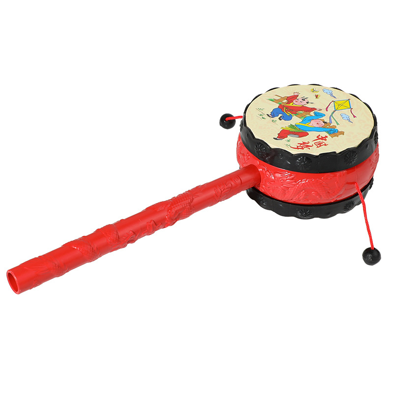 Auspicious Swing Rattle Nostalgic Chinese Traditional Classic Baby Swing Drum Hand Swing Puzzle Enlightenment Toys Wholesale