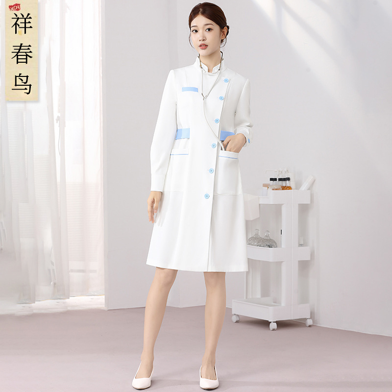 Форма медсестры Xiangchunniao длинный рукав платье для женщин осень работа в салоне красоты стоматология передний стол приёмная