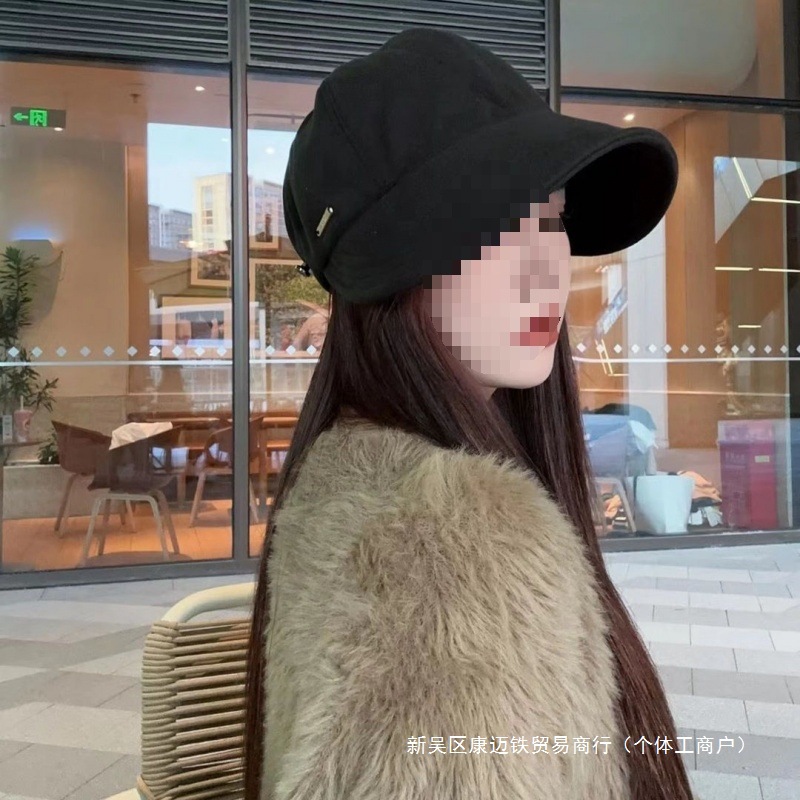 Zhao Lusi's Same Style Fisherman Hat for Women 2024 Spring and Summer Sun Protection Uv Protection Sun Hat Plain Black Sun Hat