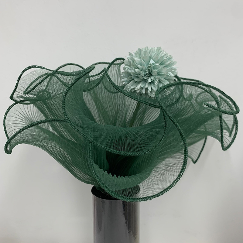 Рождественская волнистая кружевная сетка для украшений, цветов, упаковки, DIY ткани для свадебного декора