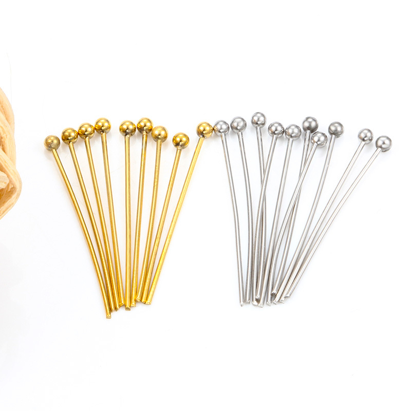 Игла из нержавеющей стали, круглая игла, стальная, сохраняющая цвет, серьги, ожерелье, браслет, материалы для DIY