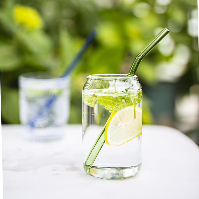 Glass Straws Wholesale Colorful High Borosilicate Glass Straws Set Creative Gift Set Environmentally Friendly Milk Tea Straws