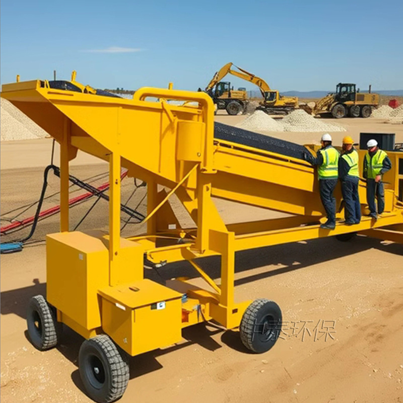 Large Foreign Mobile Gold Mining Cart, Gold Mining Mining Gold Mining Equipment, Large Quantity, Land Roller Sieve Gold Mining Machine