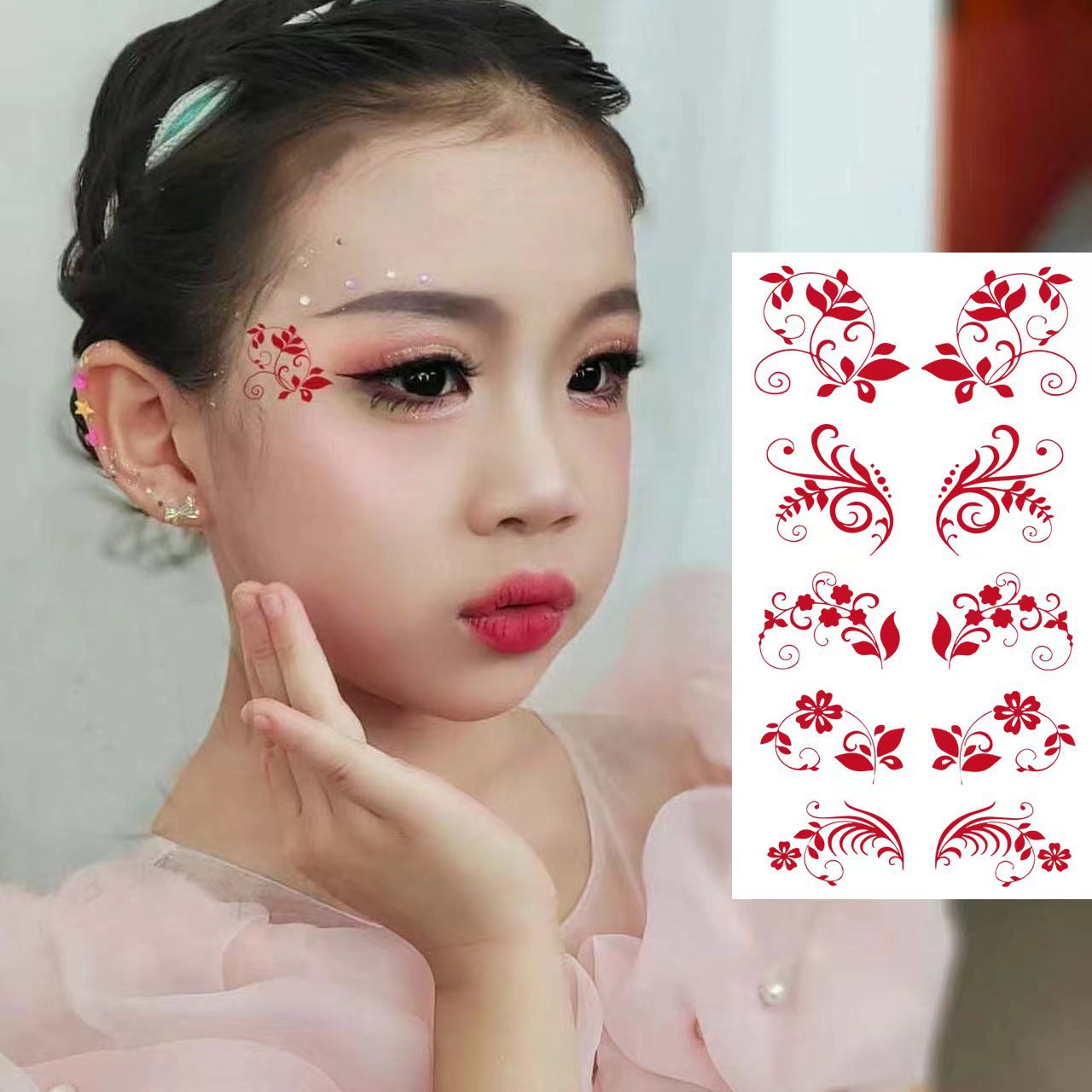 Eye corner stickers children's stage makeup eyebrow stickers eye tail stickers antique costume competition festival performance dance tattoo stickers