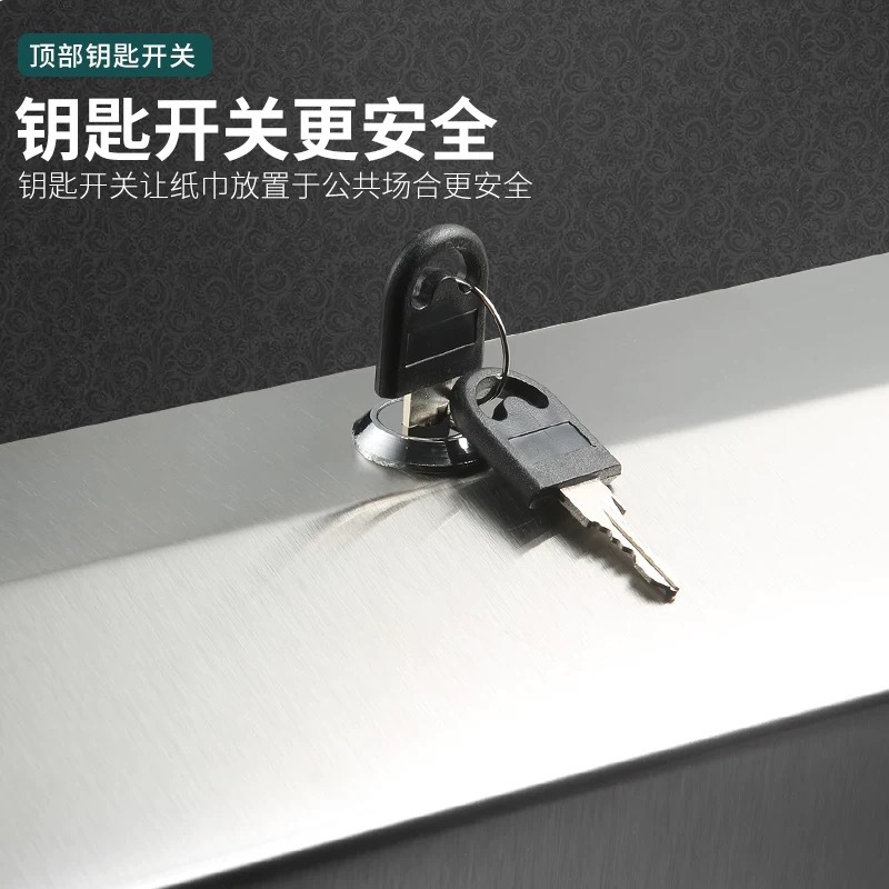 Wall-Mounted Paper Towel Box Stainless Steel Hotel Home Kitchen Paper Towel Box Bathroom Punch-Free Paper Towel Holder