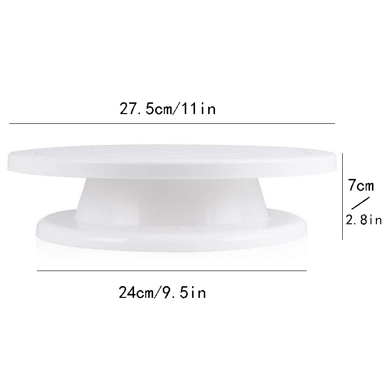 Cake turntable turntable white baking non-slip mounting table factory plastic 11 inch diy shape baking tools