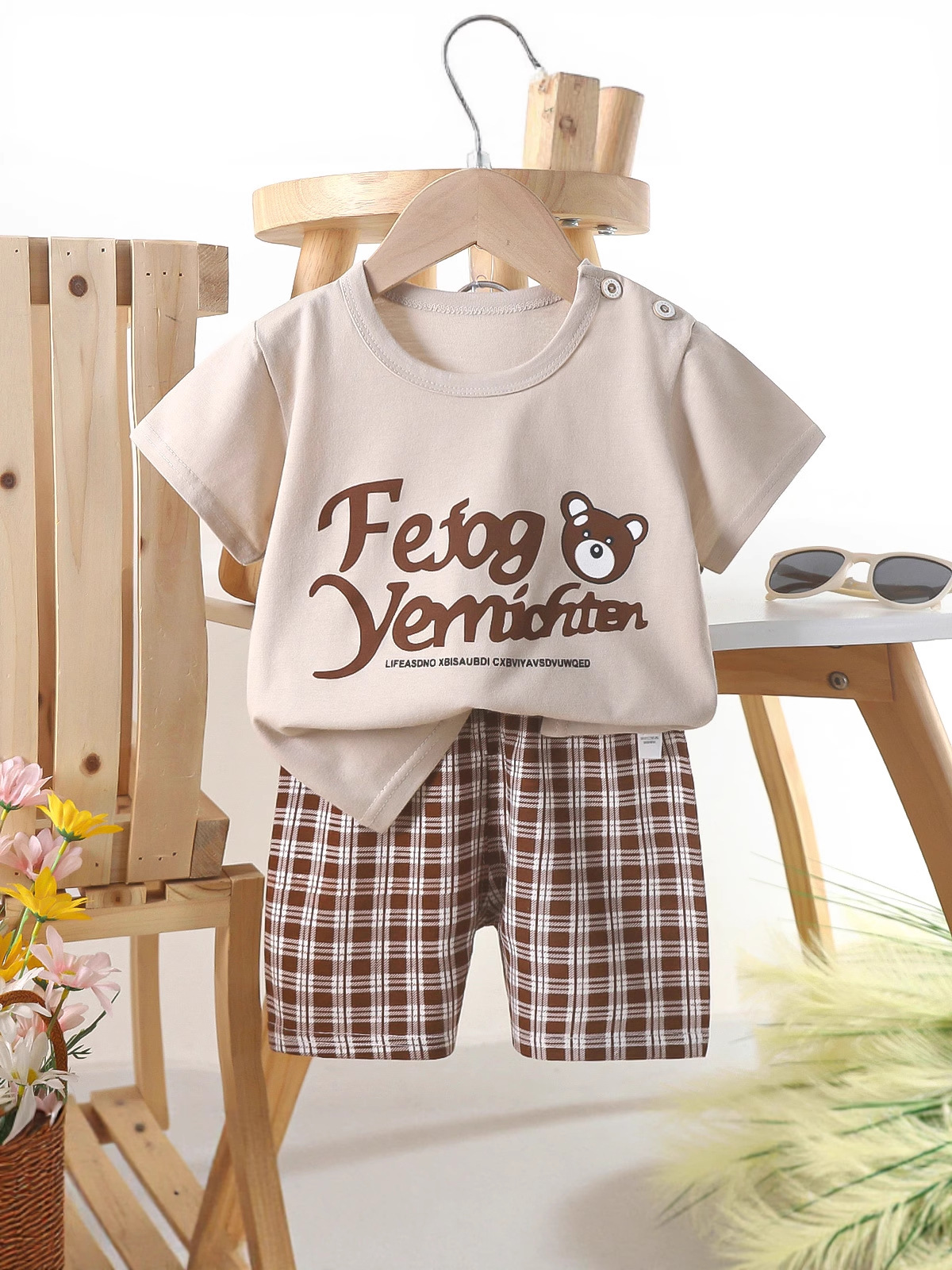 Children's Clothing Kidsren's Short-Sleeve Set Cotton T-Shirt Twinset Baby Baby Clothes Korean Kidsren's Clothing