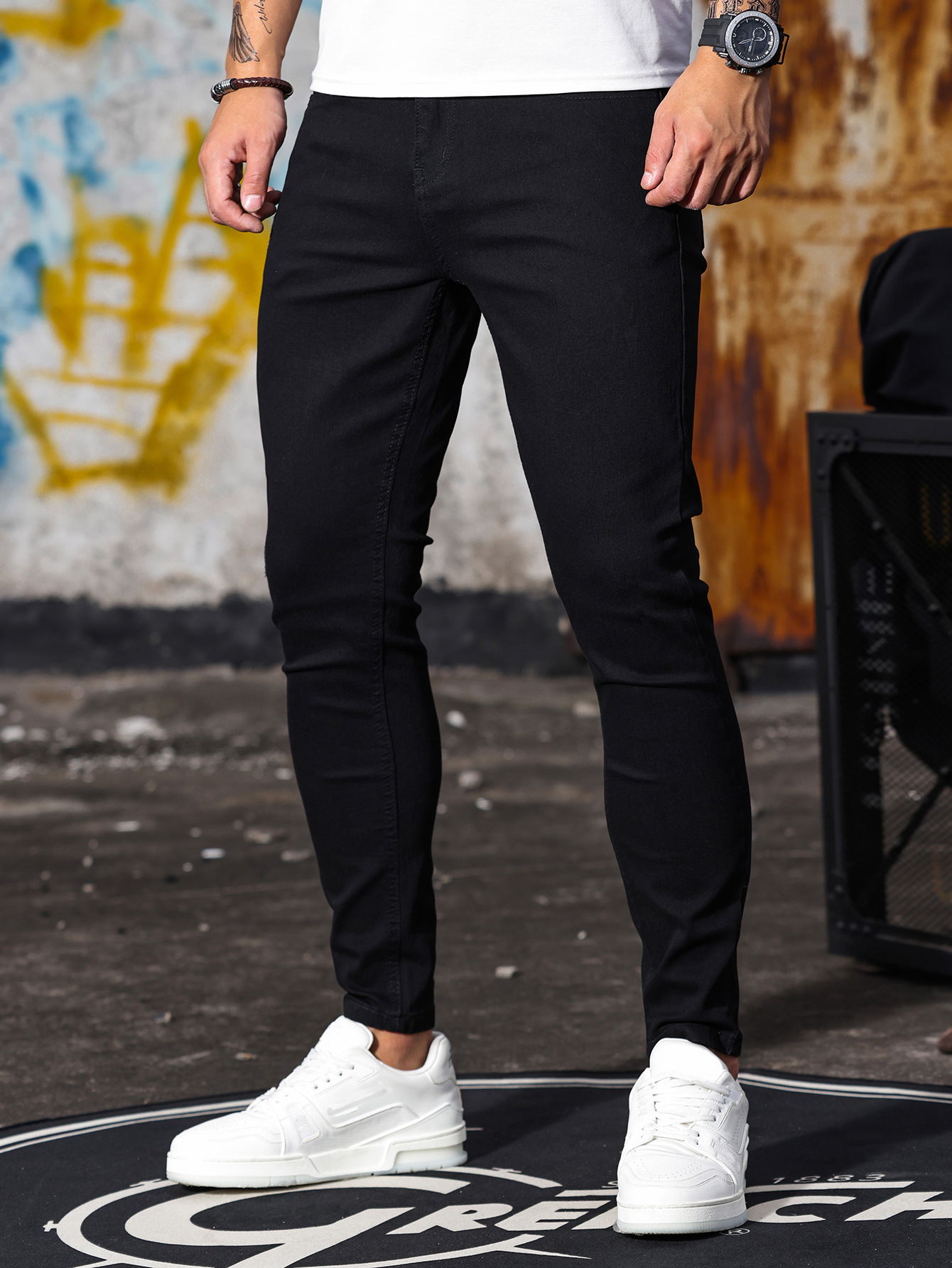 Factory Direct Sales Cross-Border Exclusive for European and American Men's Stretch Skinny Jeans Amazon Aliexpress Temu Hot Style