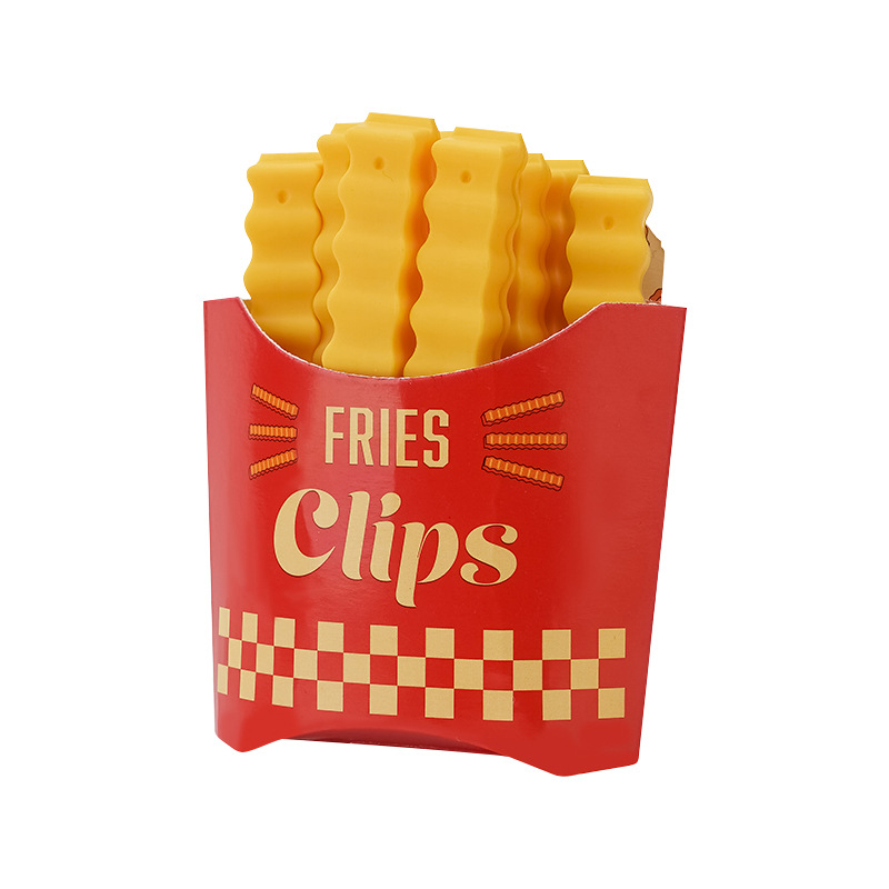 French fries sealing clip creative magnetic refrigerator sticker moisture-proof sealing clip snacks plastic bag seasoning sealing strip cross-border