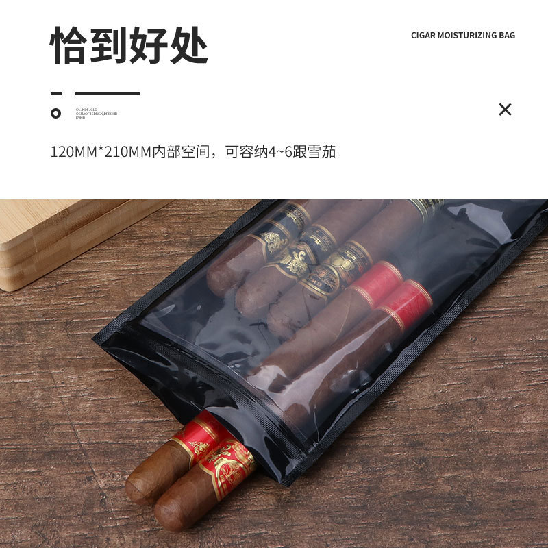 Cigar Moisturizing Bag 5-Pack Capacity Sealed Cigar Moisturizing Bag Outdoor Portable Cigar Accessories Cigar Bag