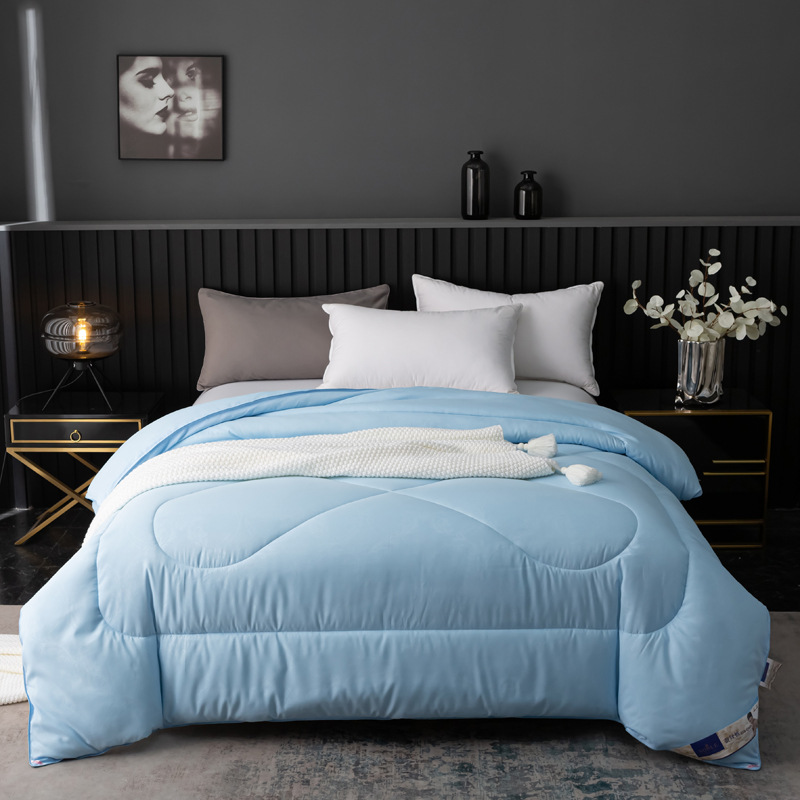 Solid Color Sanding Embossed Silk Quilt Thickened Winter Quilt Spring and Autumn Quilt Core Dormitory Quilt Gift Summer Cool Quilt for Hair