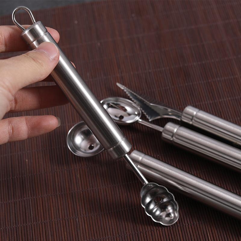 Fruit Spoon Ball Digger 304 Stainless Steel Caterpillar ins Carved Set Multifunctional Shape Fruit Ball Digging Spoon