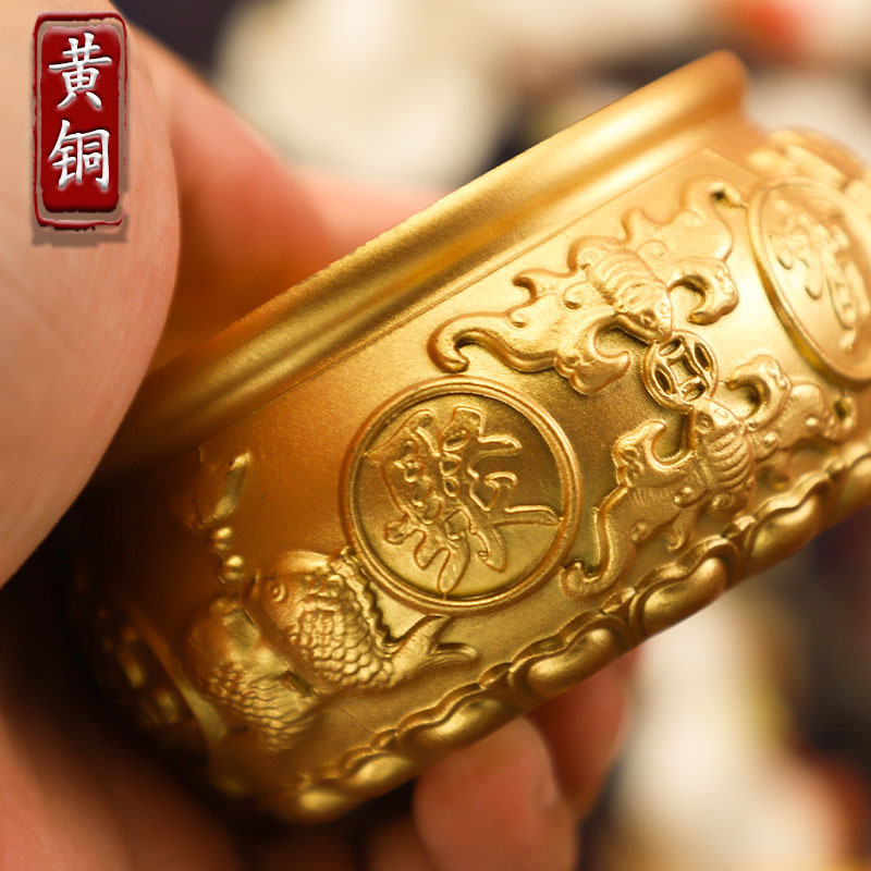 Live Broadcast Explosions Bafu Cornucopia Pure Brass Ornaments Pisces Cornucopia Full of Yuanbao Brass Crafts Ornaments