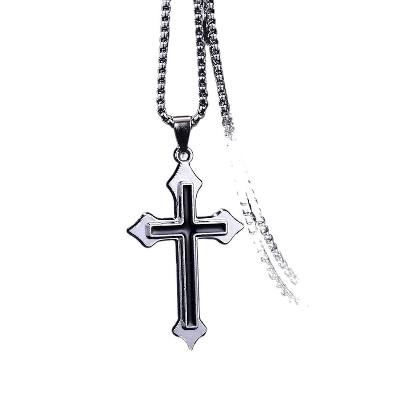 Korean-Style Cross Necklace Ins Hip-Hop Trendy Unisex Versatile Disco Pendant Student Niche Personality Simple Choker
