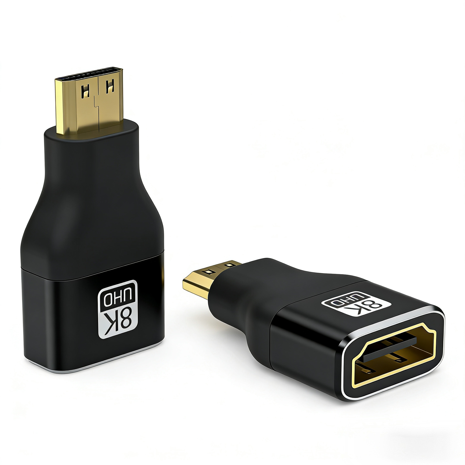 4 Black Aluminum Shell Models 8K60Hz Hdtv Hd Adapter Straight-Through Af-Am up and down Bend