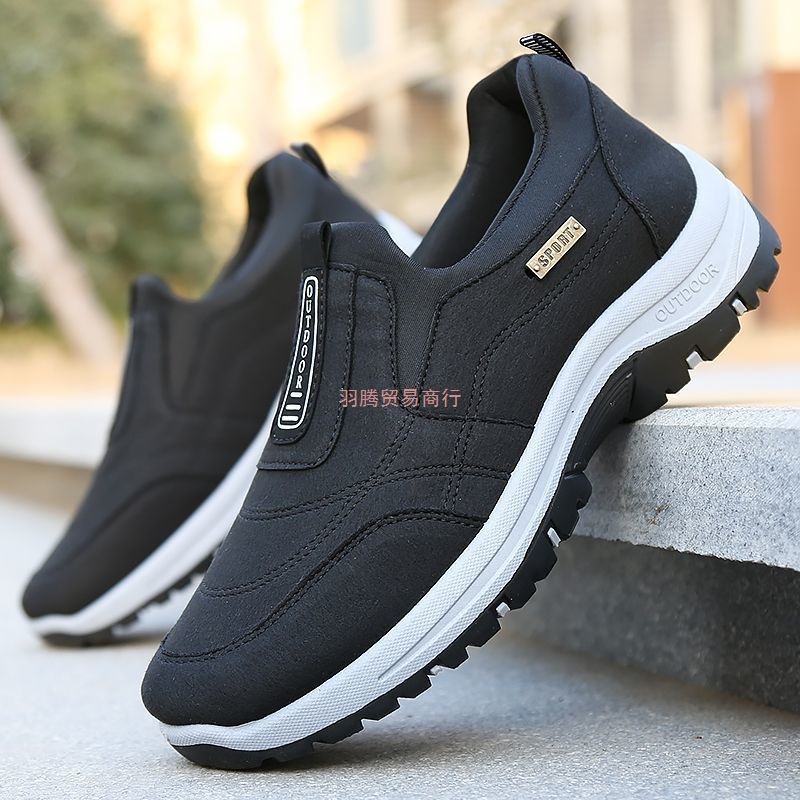 2025 Spring New Versatile Single Shoes Hiking Shoes Soft Sole Korean Style Casual Middle-Aged and Elderly Dad Non-Slip Men's Walking Shoes