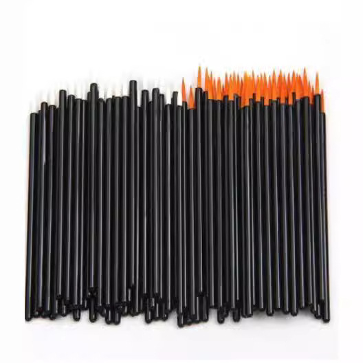 Julong wholesale disposable golden fiber hair eyeliner brush portable cap fine hard head eyeliner eyeliner
