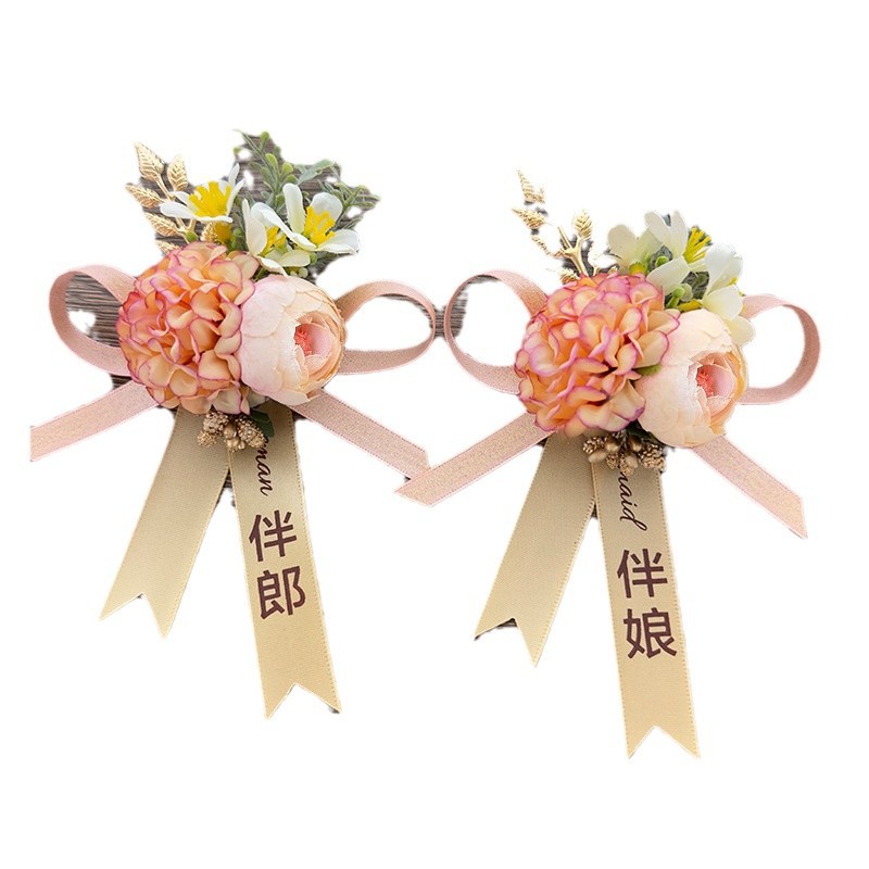 Mori wedding corsage bride and groom wedding full family family flower best man bridesmaid corsage brooch hand flower