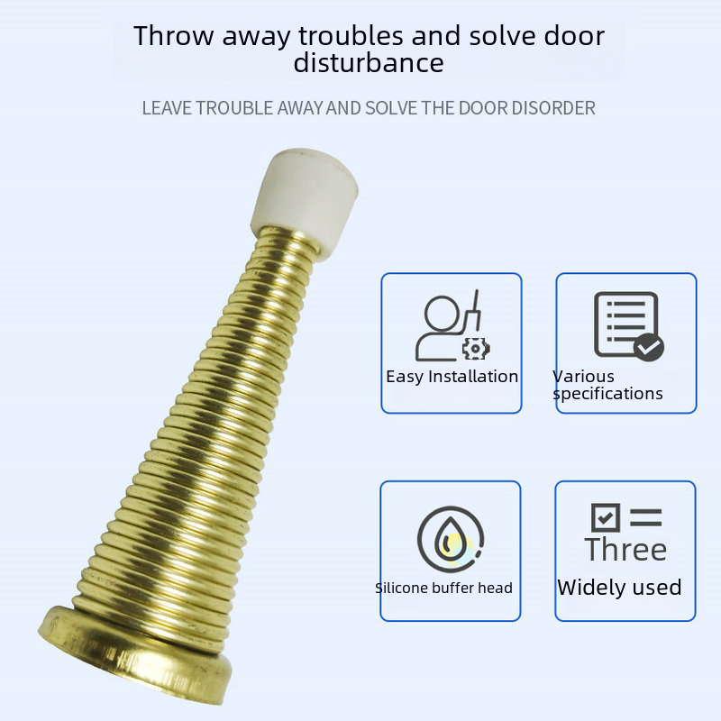 8.5cm brushed nickel special-shaped spring door stop children's anti-pinch door stop American wall mounted various manual door springs