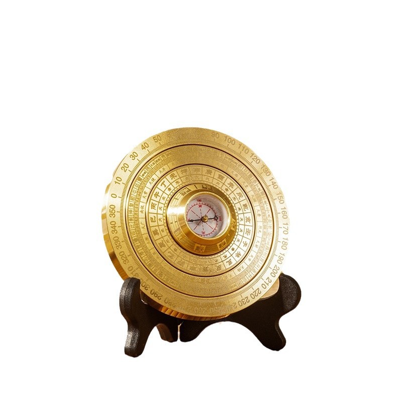 Yiwu Factory Brass Compass Fingertip Gyro Bagua Plate Brass Metal Crafts Ornaments Rotatable Copper Compass