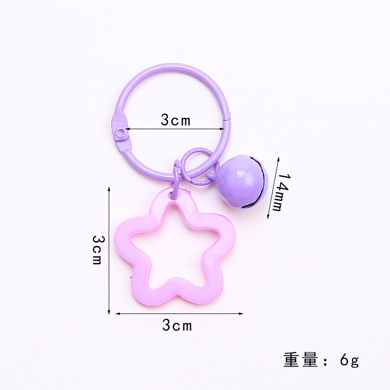 Colorful Five-pointed Star Acrylic Keychain Pendant Dopamine Headphone Set Pendant Small Fresh Couple Bag Decoration