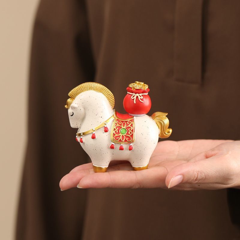Chinese-Style Horse Ornaments, High-End Niche Workstation Desktop Office Tea Pet Decoration Crafts, Hand-Made Birthday Gifts