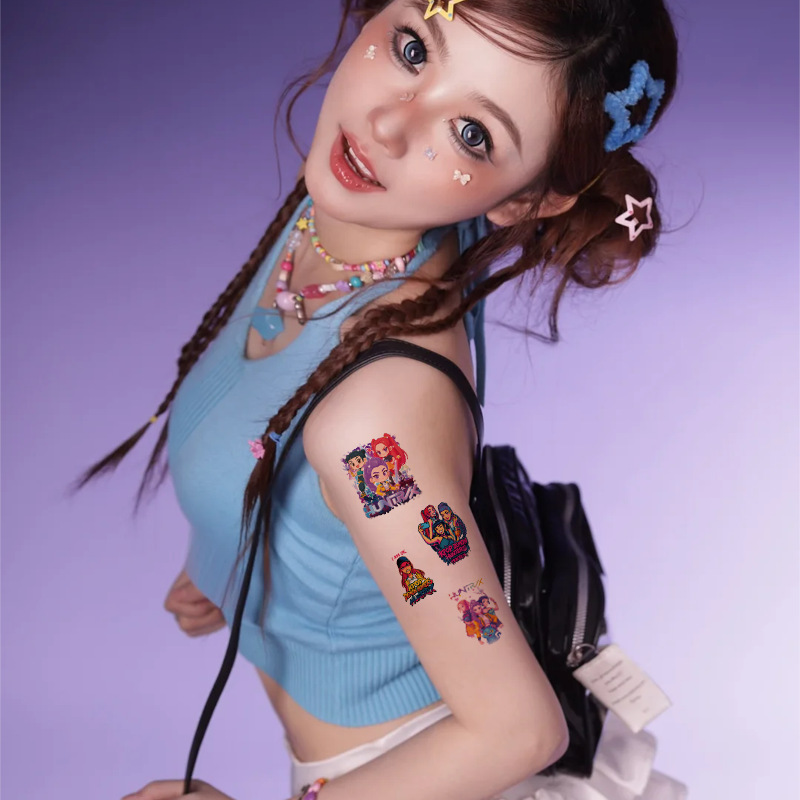 Cross-Border Cartoon New 5*5 Witch Hunter Group Tattoo Stickers Kidsren's Tattoo Stickers Cute Tattoo Stickers Water Transfer Tattoo