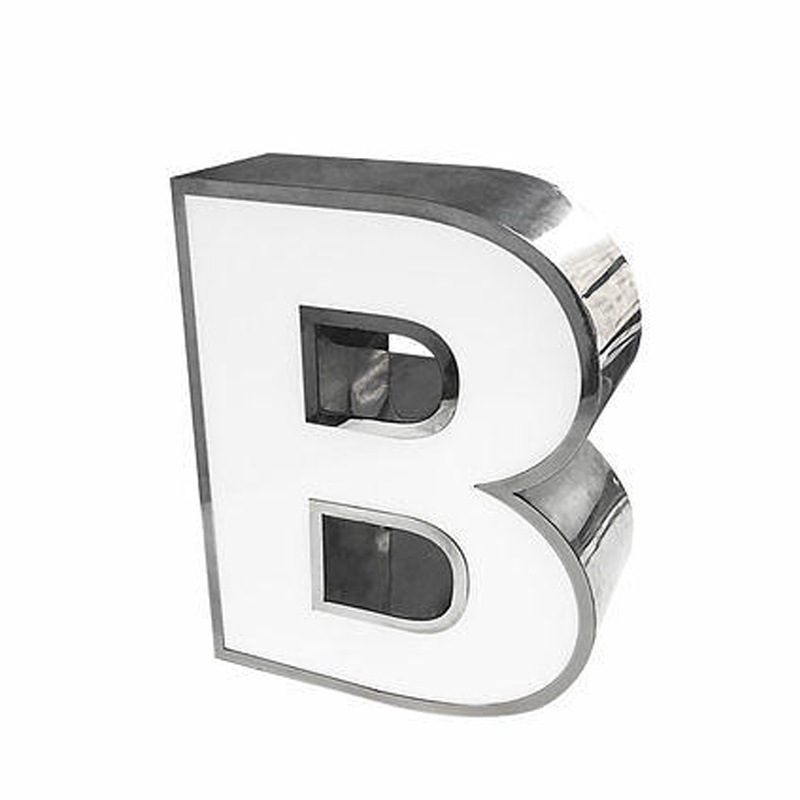Storefront Sign Stainless Steel Edge-Lit Lettering Led Billboard Lettering Acrylic Front and Back Illuminated Lettering