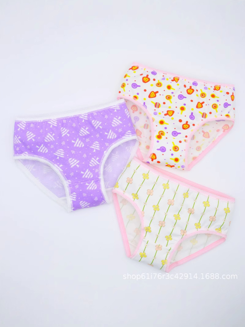 Foreign Trade Wholesale Cute Lady Cotton Small Floral Underwear Girls Printed Mixed Triangle Girls Pants Small Fresh