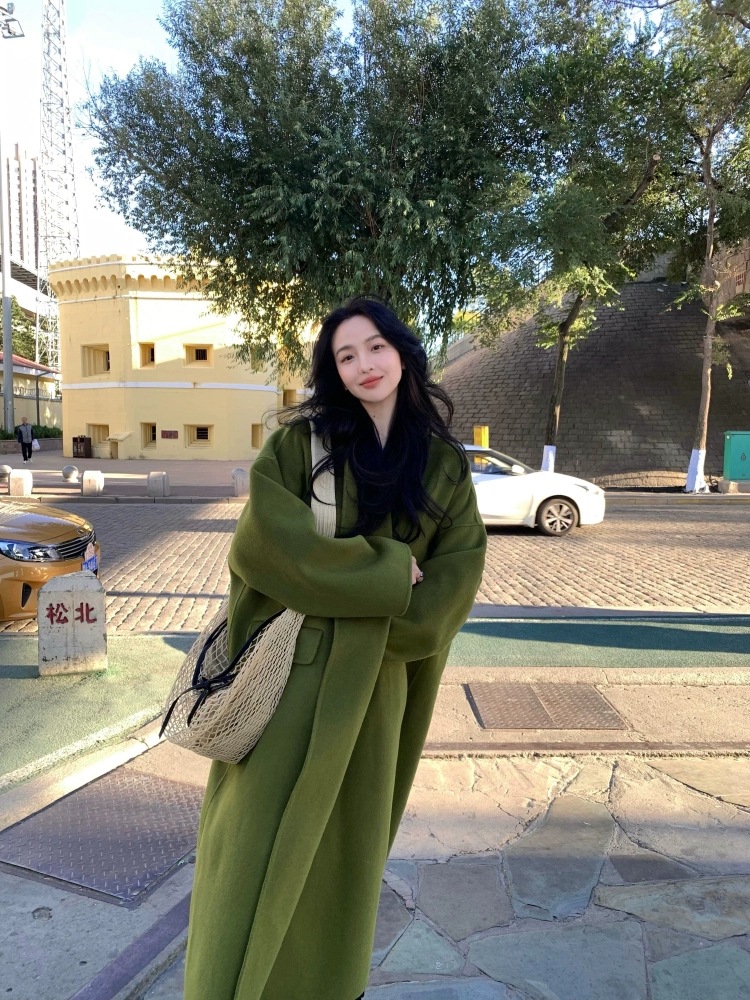 [Winter Cover] Hong Kong Style Retro 2025 Autumn and Winter 100% Wool Woolen Coat Double-Sided Woolen Jacket