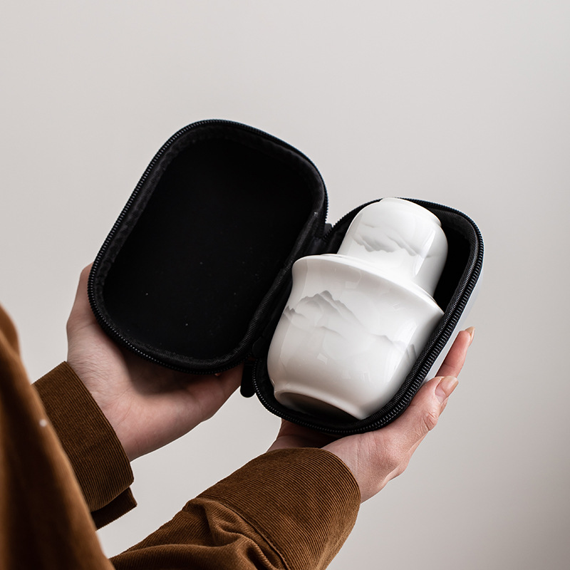 Керамический подогреватель вина Ink Wash Distant Mountain для путешествий, портативный разделитель для вина, бокал для желтого вина, кастрюля для горячего вина с индивидуальным логотипом