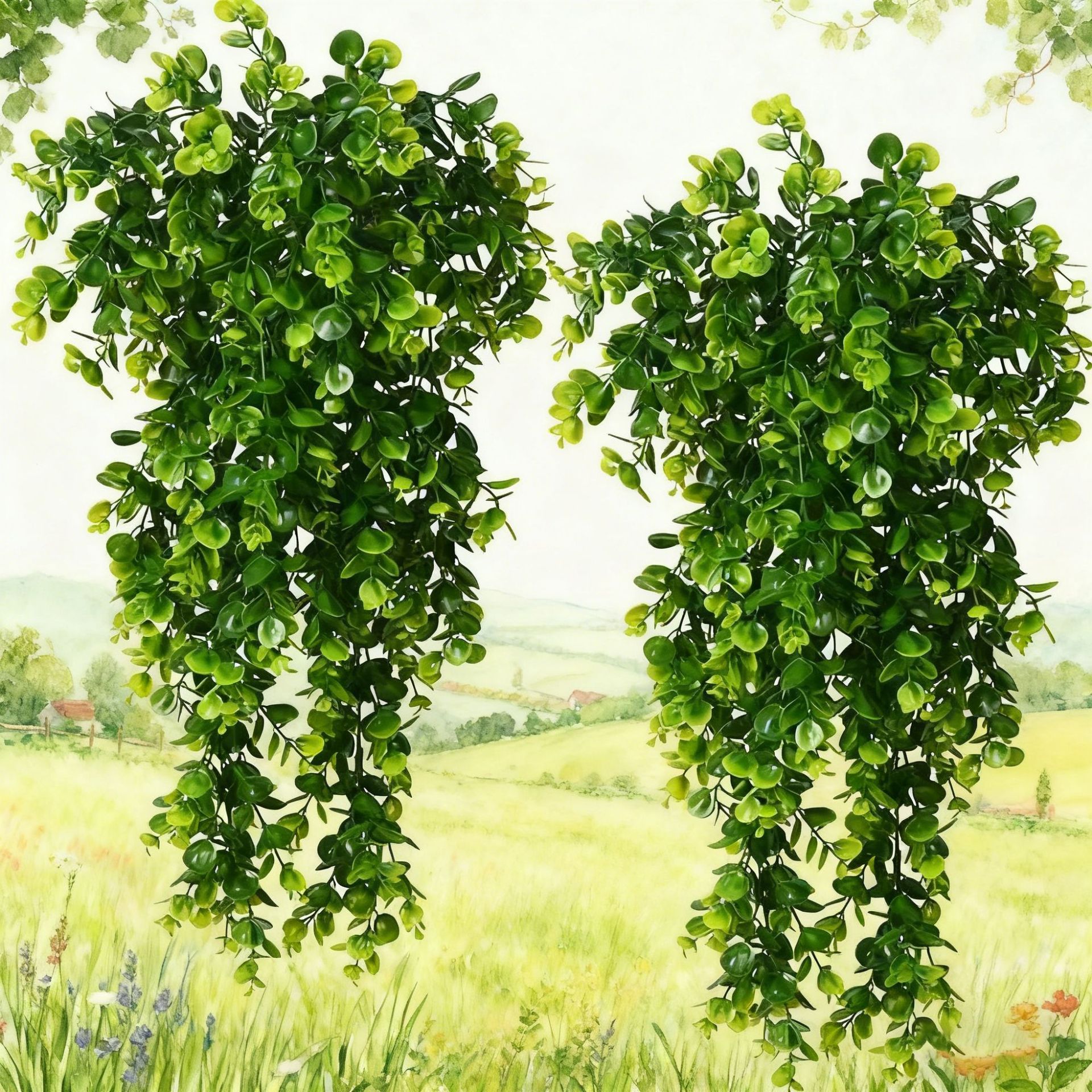 Artificial Wall Hanging Amazon Simulated Green Plant Persian Grass Vine Wall Hanging Decoration Fake Flower Simulated Vine Plant