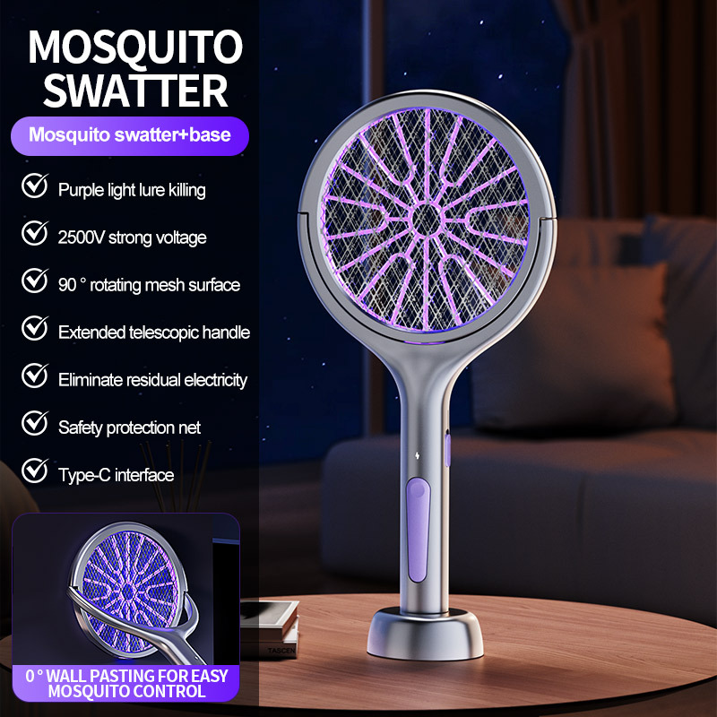 Cross-Border Popular Household Electric Shock Mosquito Killer Lamp Retractable Electric Mosquito Swatter Two-In-One Outdoor Mosquito Trap and Killer