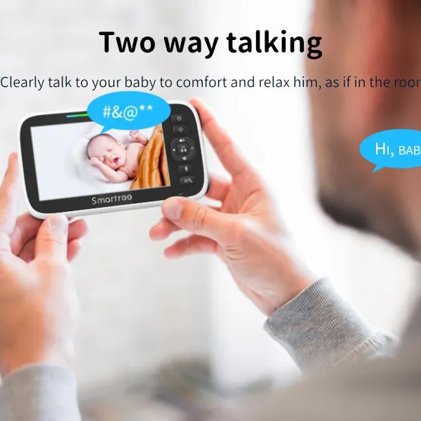 [Mczl Factory] New Product Cross-Border 5inch Source Factory Baby Monitor Wireless Night Vision Intercom Source Factory