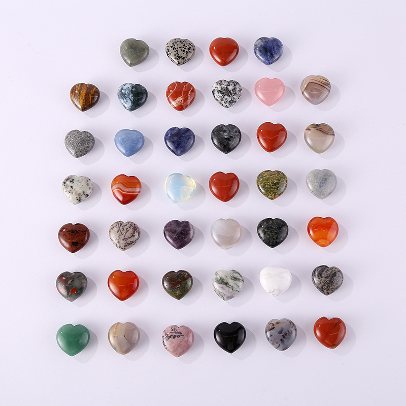 Love Natural Stone Gemstone Crafts Heart-Shaped Crystal Agate DIY Jewelry Accessories Jade Pendant Ornaments Wholesale