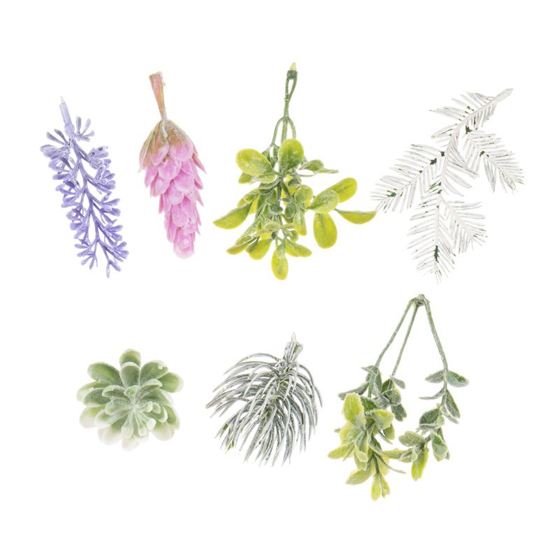 Foreign trade hot sale Christmas decoration succulent green plant pine cone plastic flowers and plants leaves Ferns shooting props